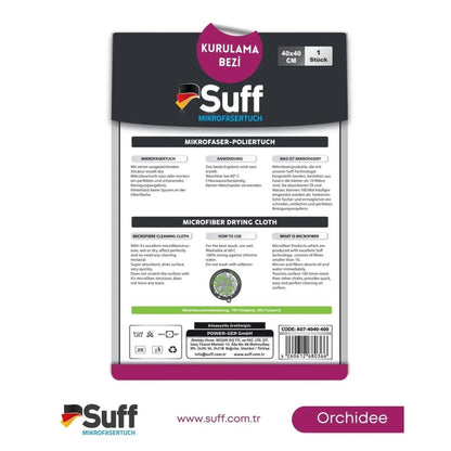 Microfibre SUFF Orchidée 40x40cm - Haute Absorption & Finition Parfaite
