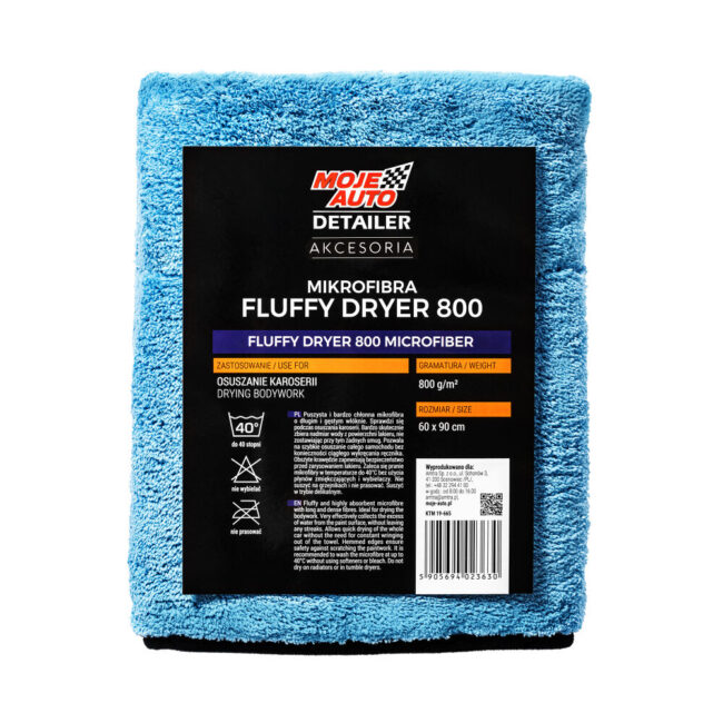 Serviette de séchage microfibre moelleuse Moje Auto - 60x90cm - 800 g/m² (GSM)