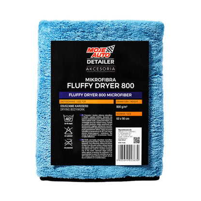 Serviette de séchage microfibre moelleuse Moje Auto - 60x90cm - 800 g/m² (GSM)
