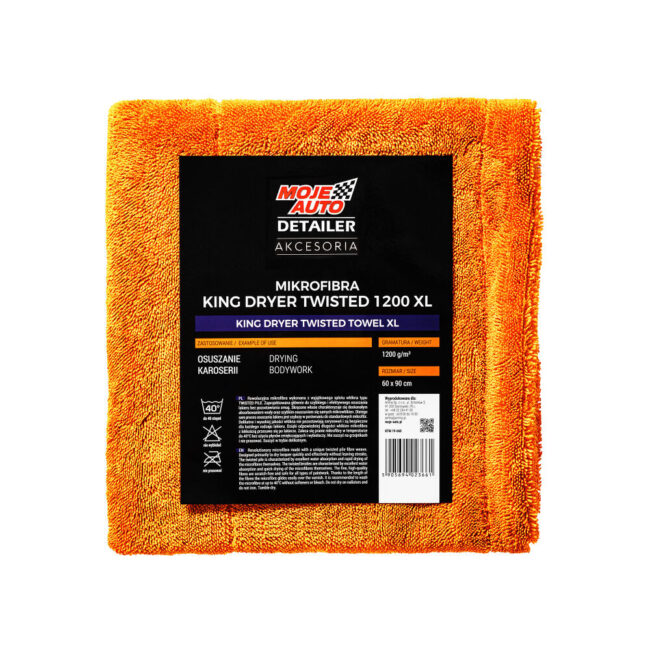 Serviette de séchage microfibre moelleuse Moje Auto - 40x40cm - 1200 g/m² (GSM)